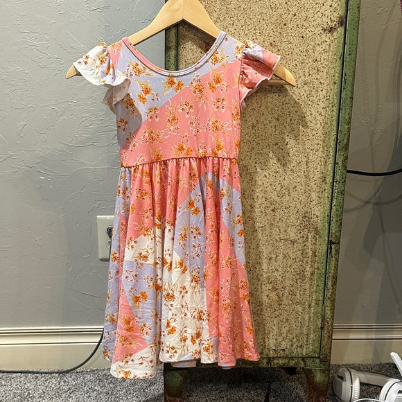 Dot Dot Smile Other - Dot Dot Smile Floral Kids Dress in Pink and purple